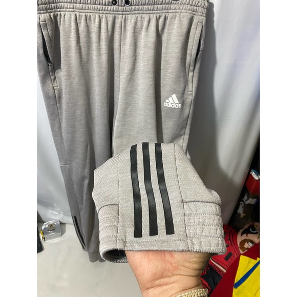 Adidas Mens Jogger Pants 2XL Gray Pockets -No Drawstring- Logo - Picture 4 of 12
